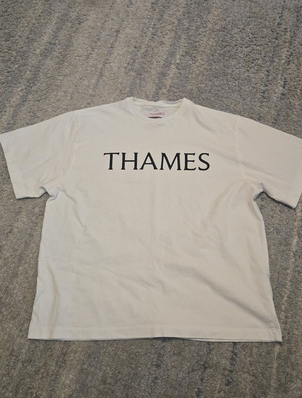 THAMES London Logo T-Shirt White Large Blondey McCoy Streetwear Skateboard